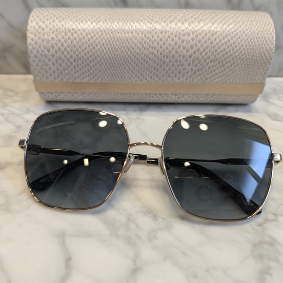 Jimmy Choo Black Aviator Sunglasses NWOT main image 2